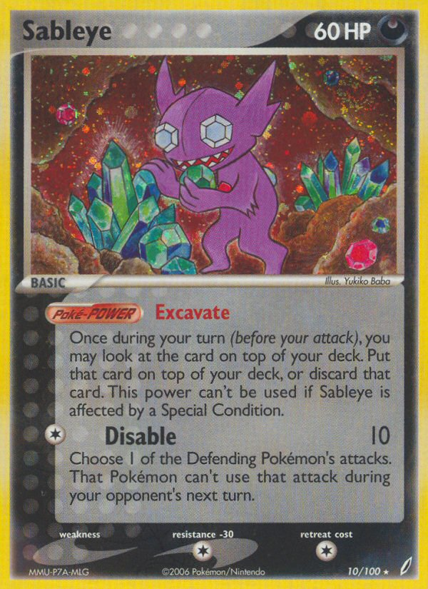 Sableye (10/100) [EX: Crystal Guardians] | Jomio and Rueliete's Cards and Comics