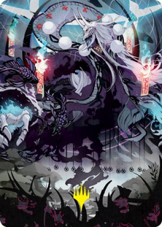 Echo of Death's Wail Art Card (Gold-Stamped Signature) [Kamigawa: Neon Dynasty Art Series] | Jomio and Rueliete's Cards and Comics