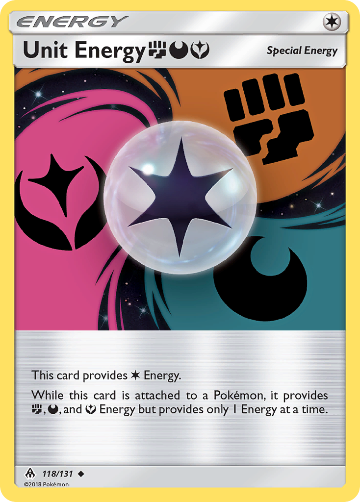 Unit Energy (118/131) (Fighting, Darkness, Fairy) [Sun & Moon: Forbidden Light] | Jomio and Rueliete's Cards and Comics