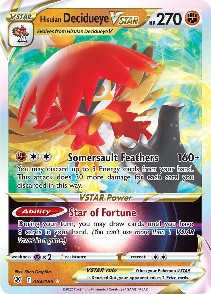 Hisuian Decidueye VSTAR (084/189) [Sword & Shield: Astral Radiance] | Jomio and Rueliete's Cards and Comics