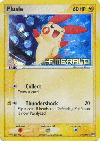 Plusle (39/106) (Stamped) [EX: Emerald] | Jomio and Rueliete's Cards and Comics
