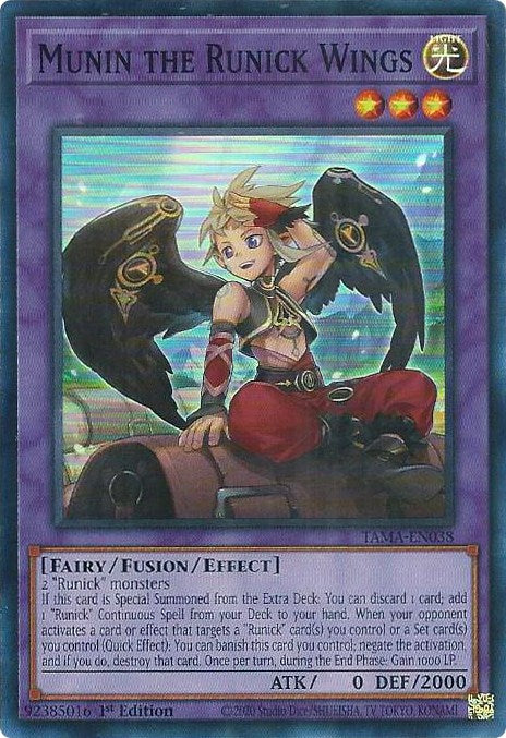 Munin the Runick Wings [TAMA-EN038] Super Rare | Jomio and Rueliete's Cards and Comics