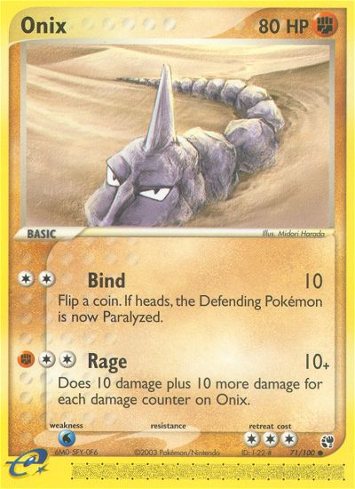 Onix (71/100) [EX: Sandstorm] | Jomio and Rueliete's Cards and Comics