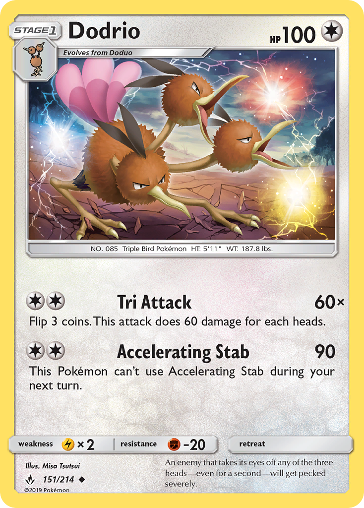 Dodrio (151/214) [Sun & Moon: Unbroken Bonds] | Jomio and Rueliete's Cards and Comics