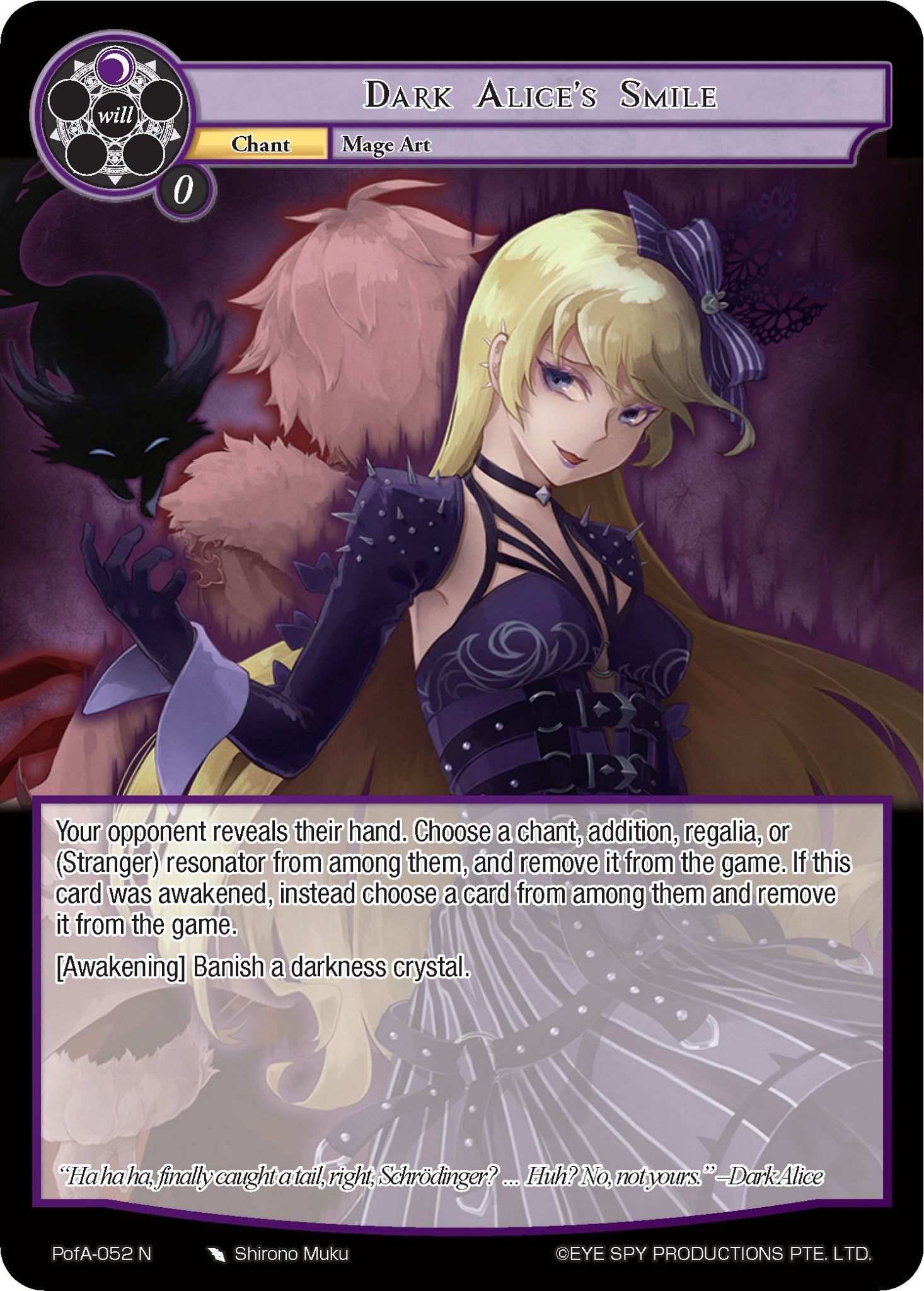 Dark Alice's Smile (PofA-052) [Alice Origin IV: Prologue of Attoractia] | Jomio and Rueliete's Cards and Comics