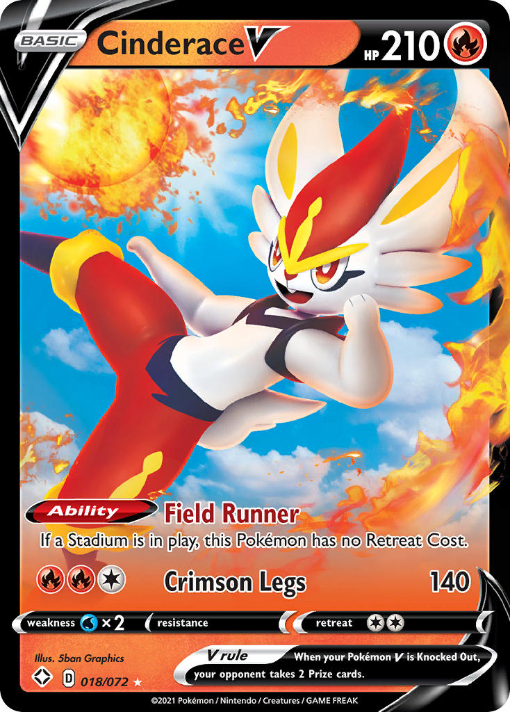 Cinderace V (018/072) [Sword & Shield: Shining Fates] | Jomio and Rueliete's Cards and Comics