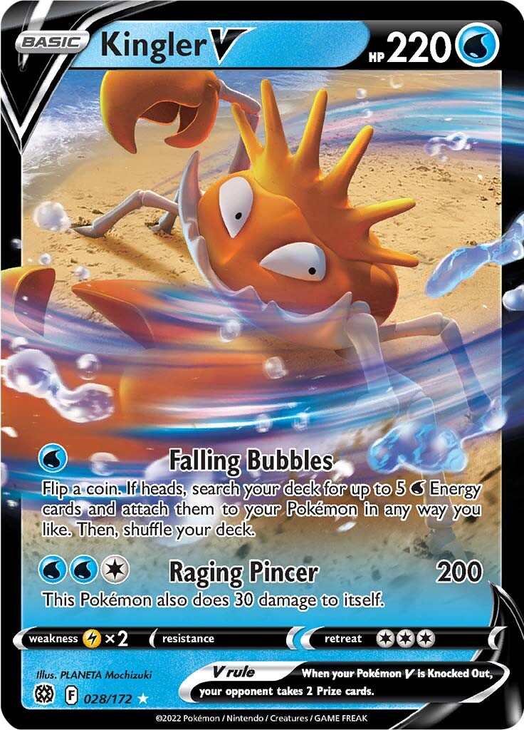 Kingler V (028/172) [Sword & Shield: Brilliant Stars] | Jomio and Rueliete's Cards and Comics