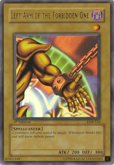 Left Arm of the Forbidden One [LOB-123] Ultra Rare | Jomio and Rueliete's Cards and Comics