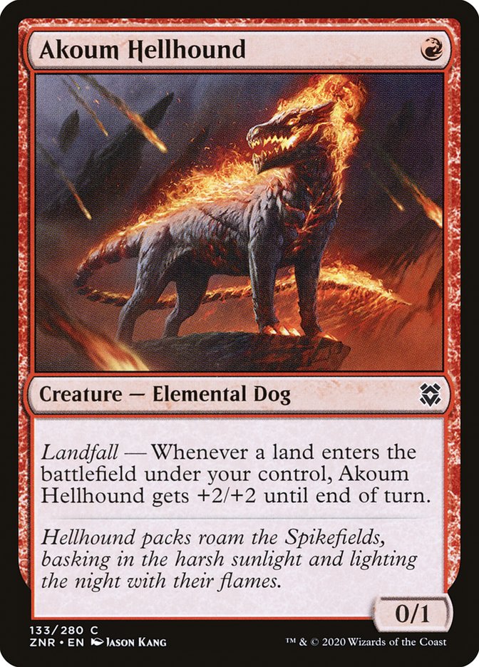 Akoum Hellhound [Zendikar Rising] | Jomio and Rueliete's Cards and Comics