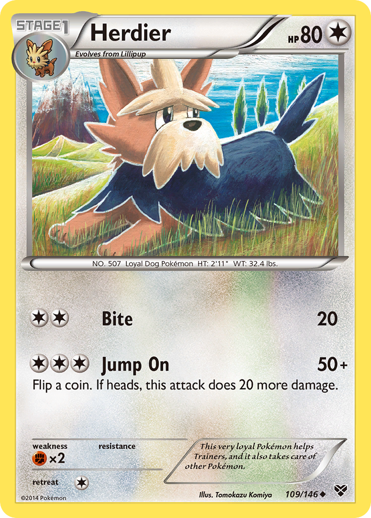 Herdier (109/146) [XY: Base Set] | Jomio and Rueliete's Cards and Comics