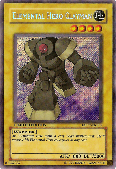 Elemental HERO Clayman [EHC2-EN002] Secret Rare | Jomio and Rueliete's Cards and Comics