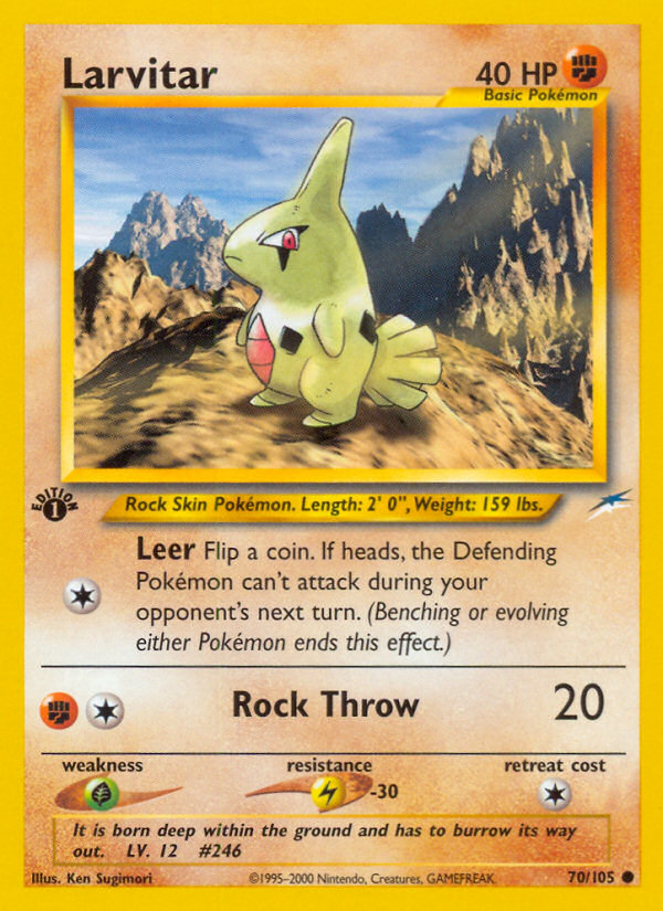 Larvitar (70/105) [Neo Destiny 1st Edition] | Jomio and Rueliete's Cards and Comics