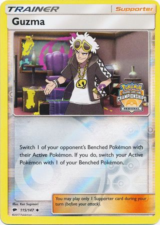 Guzma (115/147) (League Promo) [Sun & Moon: Burning Shadows] | Jomio and Rueliete's Cards and Comics