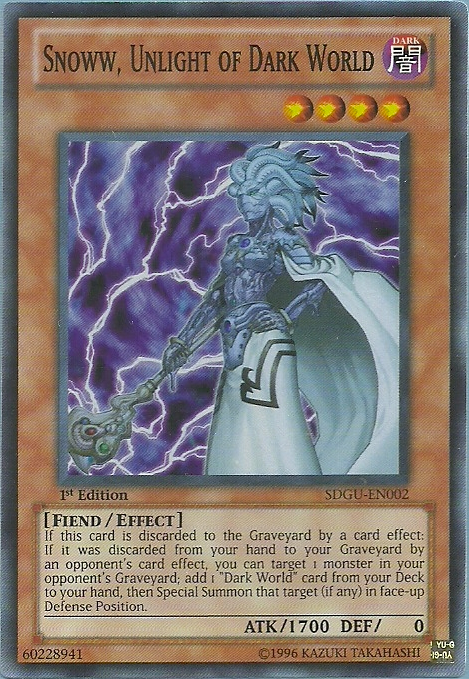 Snoww, Unlight of Dark World [SDGU-EN002] Super Rare | Jomio and Rueliete's Cards and Comics