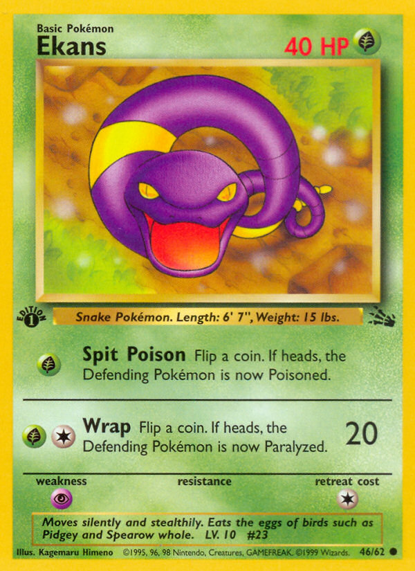 Ekans (46/62) [Fossil 1st Edition] | Jomio and Rueliete's Cards and Comics