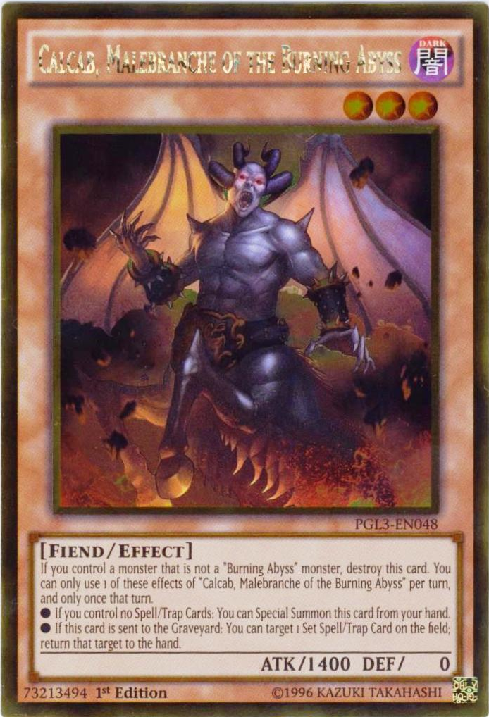 Calcab, Malebranche of the Burning Abyss [PGL3-EN048] Gold Rare | Jomio and Rueliete's Cards and Comics