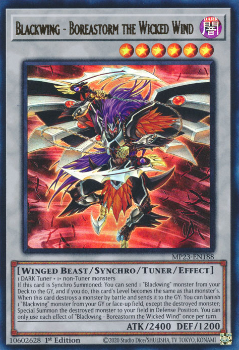 Blackwing - Boreastorm the Wicked Wind [MP23-EN188] Ultra Rare | Jomio and Rueliete's Cards and Comics
