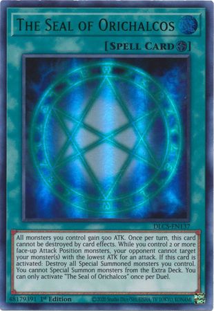 The Seal of Orichalcos (Green) [DLCS-EN137] Ultra Rare | Jomio and Rueliete's Cards and Comics