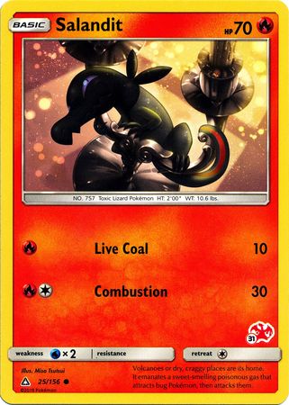 Salandit (25/156) (Charizard Stamp #31) [Battle Academy 2020] | Jomio and Rueliete's Cards and Comics