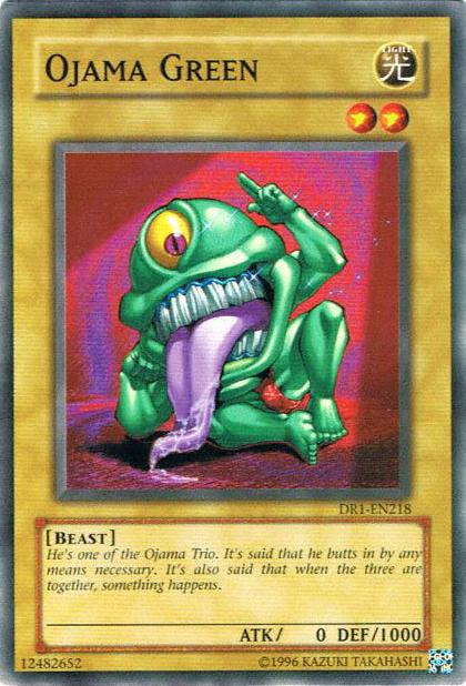 Ojama Green [DR1-EN218] Common | Jomio and Rueliete's Cards and Comics
