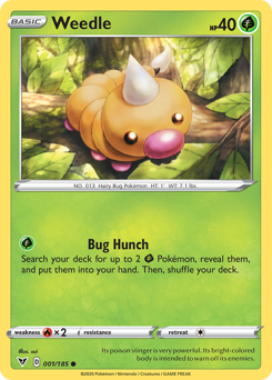 Weedle (001/185) [Sword & Shield: Vivid Voltage] | Jomio and Rueliete's Cards and Comics
