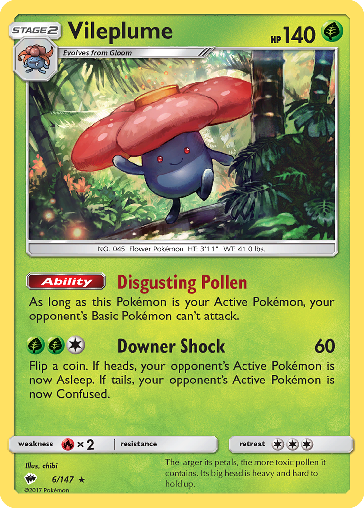 Vileplume (6/147) [Sun & Moon: Burning Shadows] | Jomio and Rueliete's Cards and Comics