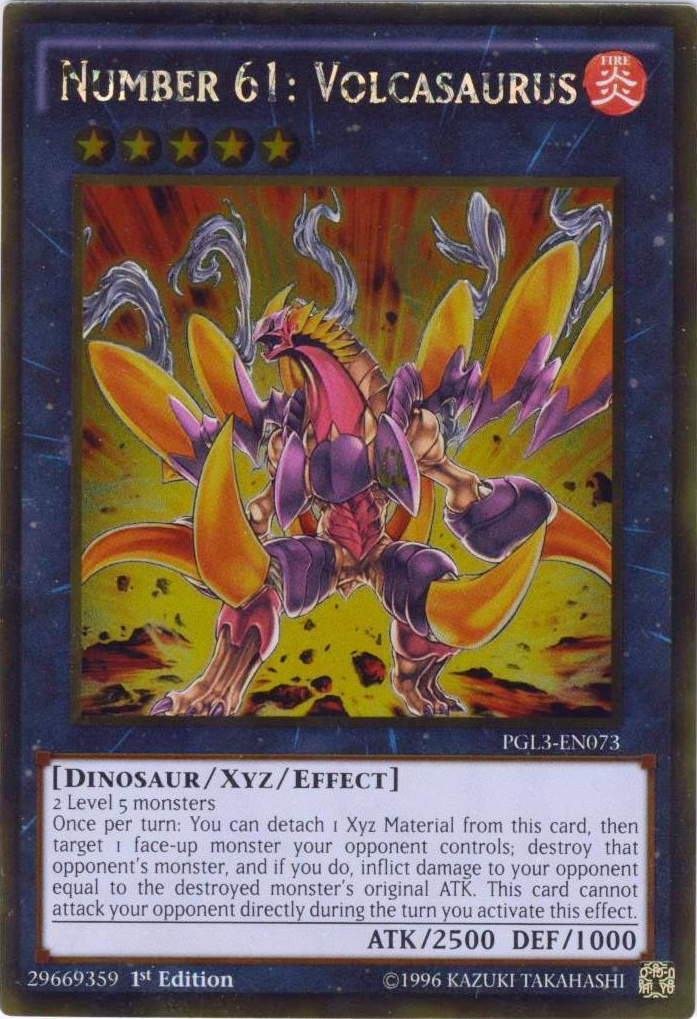 Number 61: Volcasaurus [PGL3-EN073] Gold Rare | Jomio and Rueliete's Cards and Comics