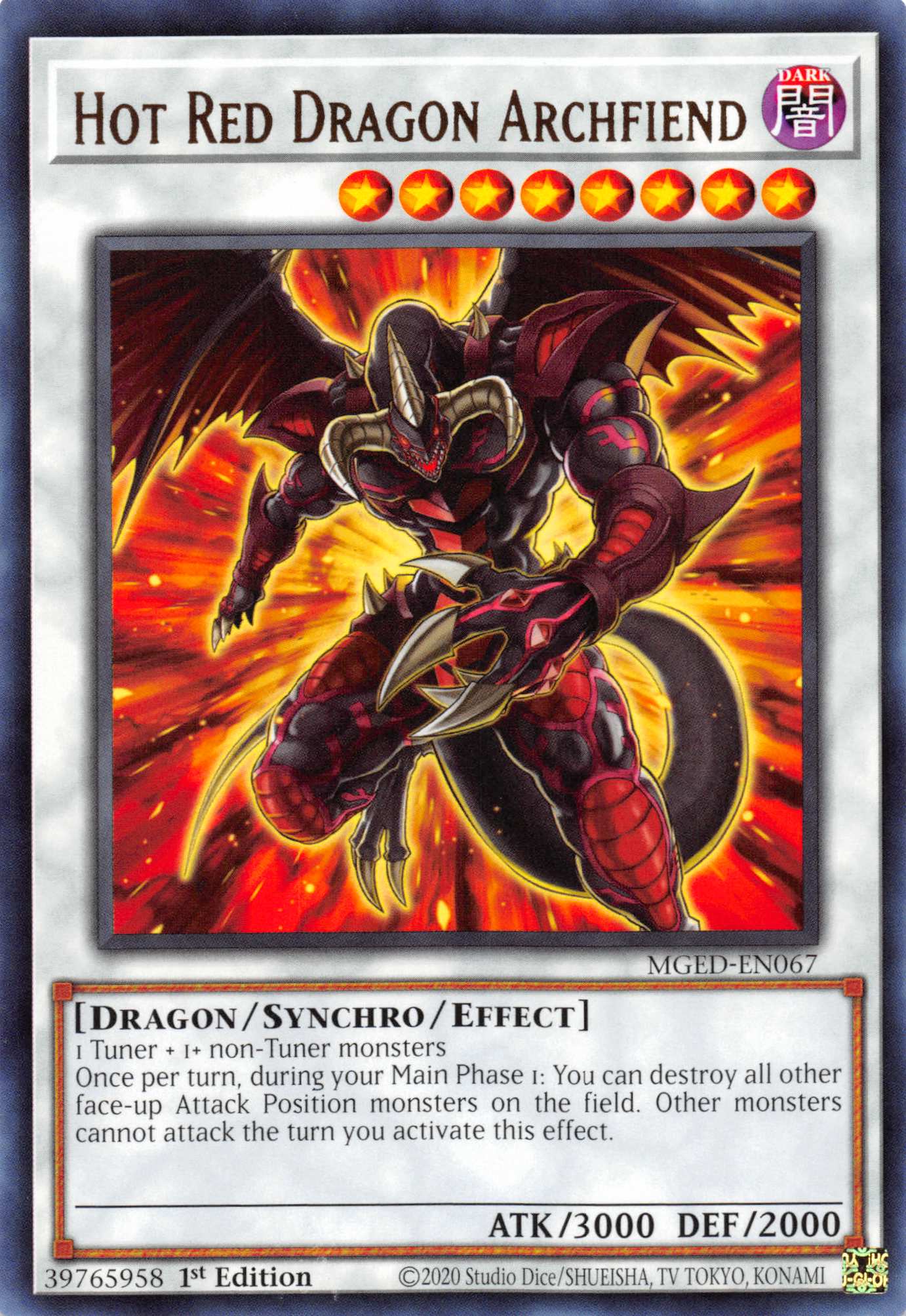 Hot Red Dragon Archfiend [MGED-EN067] Rare | Jomio and Rueliete's Cards and Comics