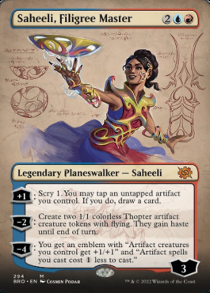Saheeli, Filigree Master (Borderless Alternate Art) [The Brothers' War] | Jomio and Rueliete's Cards and Comics