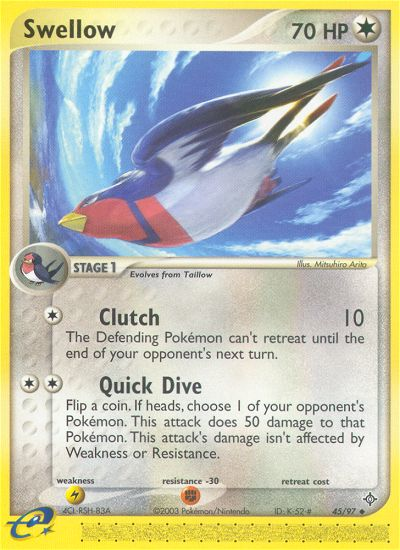 Swellow (45/97) [EX: Dragon] | Jomio and Rueliete's Cards and Comics