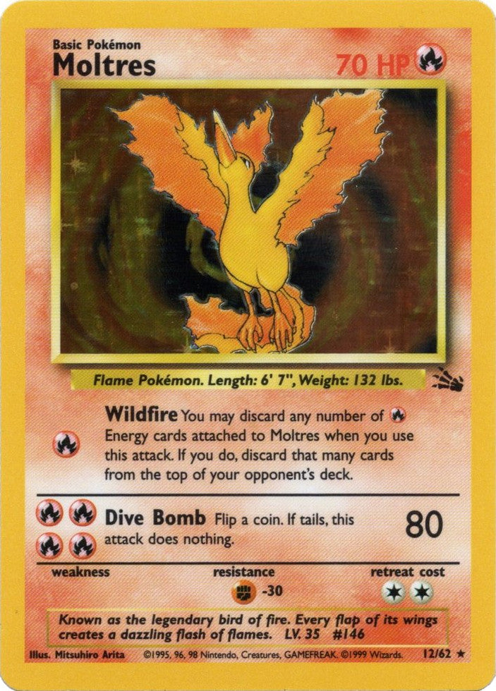 Moltres (12/62) [Fossil Unlimited] | Jomio and Rueliete's Cards and Comics