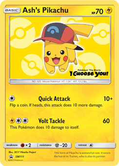 Ash's Pikachu (SM111) [Sun & Moon: Black Star Promos] | Jomio and Rueliete's Cards and Comics