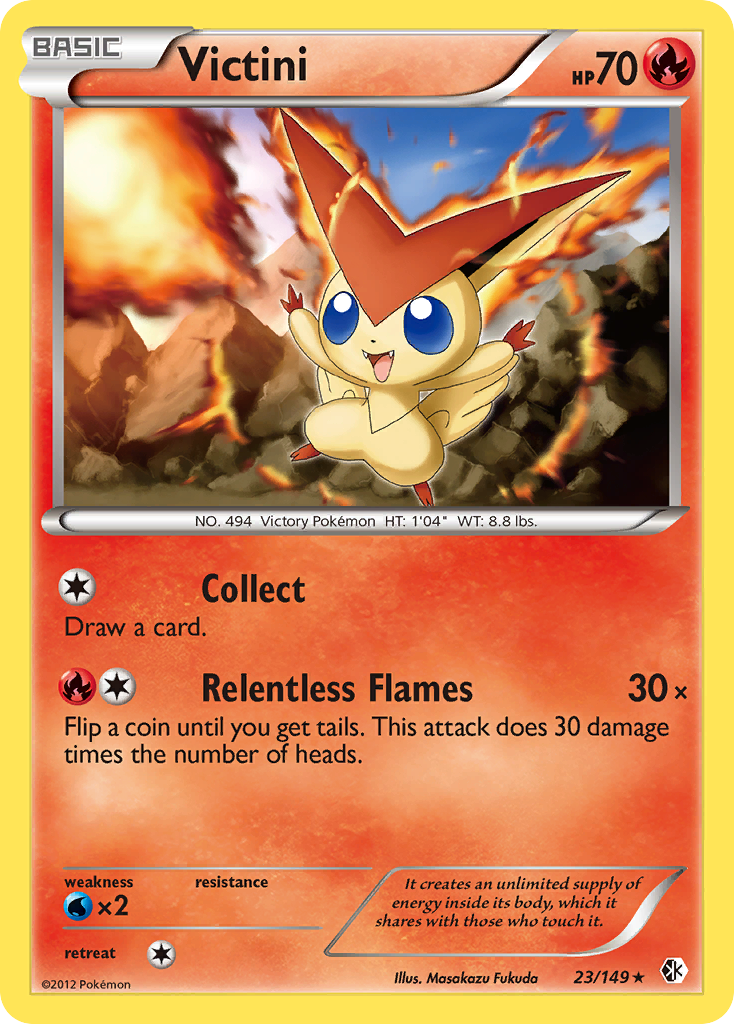 Victini (23/149) [Black & White: Boundaries Crossed] | Jomio and Rueliete's Cards and Comics