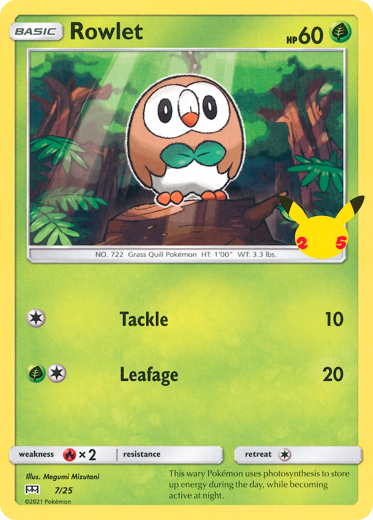 Rowlet (7/25) [McDonald's 25th Anniversary] | Jomio and Rueliete's Cards and Comics