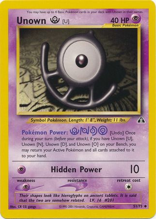 Unown [U] (51/75) [Neo Discovery Unlimited] | Jomio and Rueliete's Cards and Comics