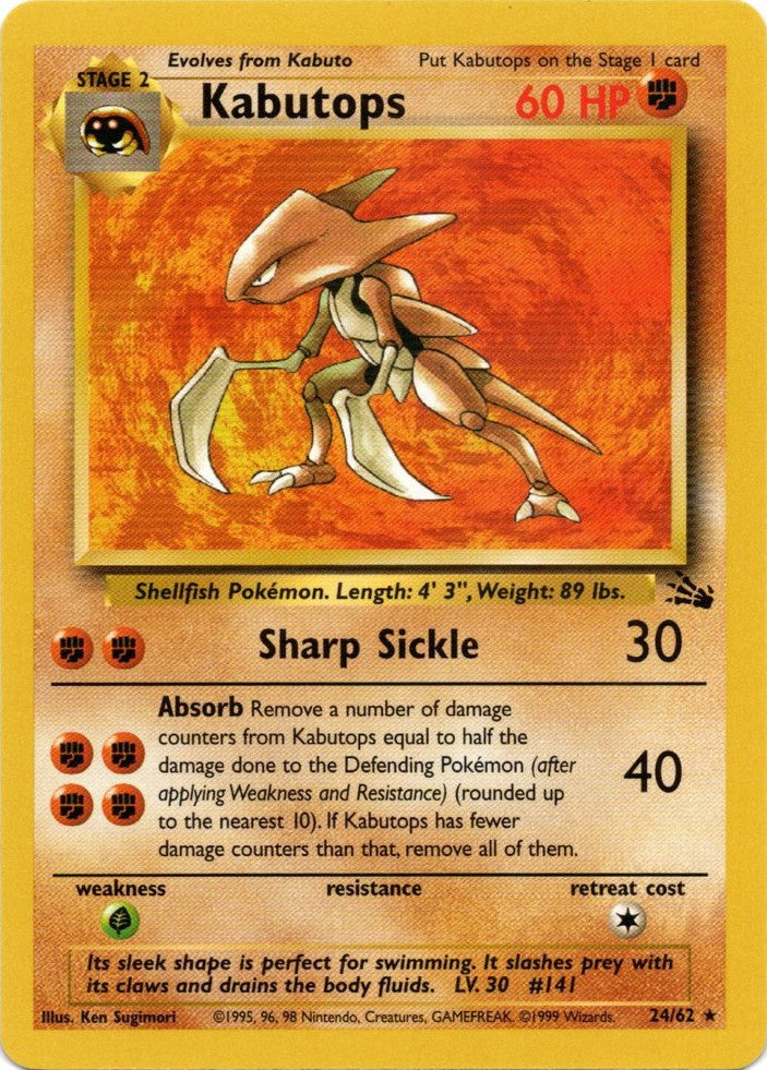 Kabutops (24/62) [Fossil Unlimited] | Jomio and Rueliete's Cards and Comics