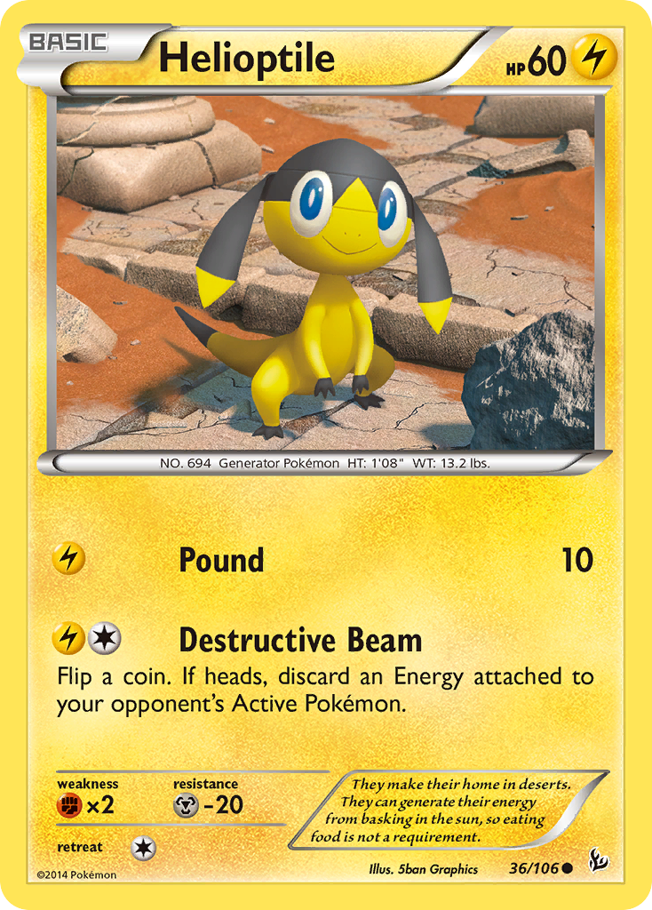 Helioptile (36/106) [XY: Flashfire] | Jomio and Rueliete's Cards and Comics