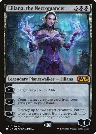 Liliana, the Necromancer [Core Set 2019] | Jomio and Rueliete's Cards and Comics