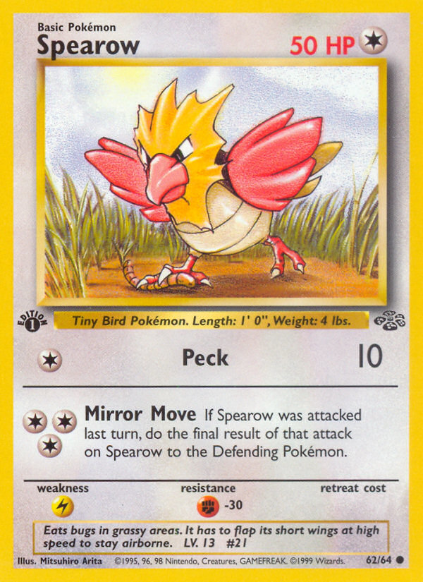 Spearow (62/64) [Jungle 1st Edition] | Jomio and Rueliete's Cards and Comics