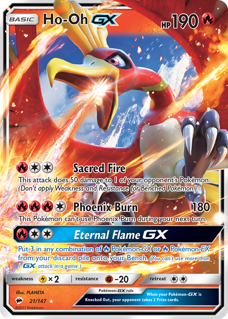 Ho-Oh GX (21/147) [Sun & Moon: Burning Shadows] | Jomio and Rueliete's Cards and Comics