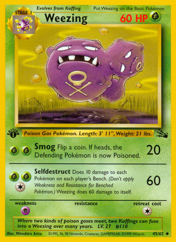 Weezing (45/62) [Fossil 1st Edition] | Jomio and Rueliete's Cards and Comics