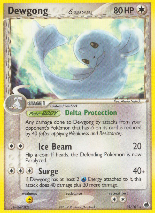 Dewgong (15/101) (Delta Species) [EX: Dragon Frontiers] | Jomio and Rueliete's Cards and Comics