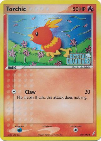 Torchic (65/100) (Stamped) [EX: Crystal Guardians] | Jomio and Rueliete's Cards and Comics