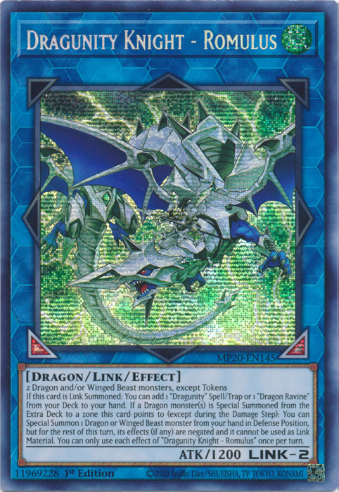 Dragunity Knight - Romulus [MP20-EN145] Prismatic Secret Rare | Jomio and Rueliete's Cards and Comics