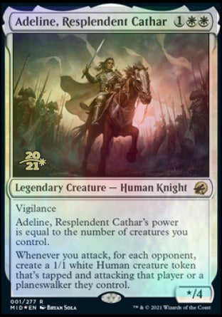 Adeline, Resplendent Cathar [Innistrad: Midnight Hunt Prerelease Promos] | Jomio and Rueliete's Cards and Comics