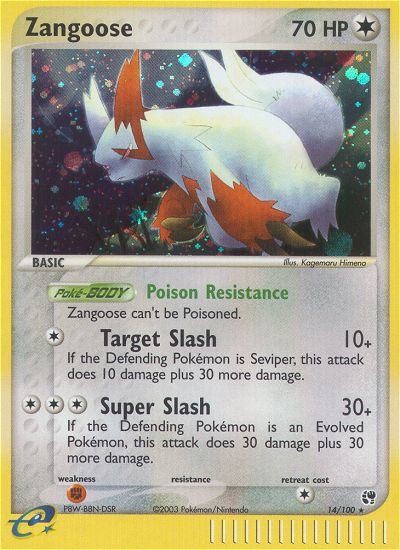 Zangoose (14/100) [EX: Sandstorm] | Jomio and Rueliete's Cards and Comics