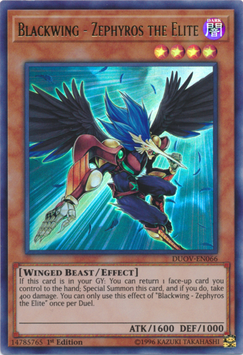 Blackwing - Zephyros the Elite [DUOV-EN066] Ultra Rare | Jomio and Rueliete's Cards and Comics