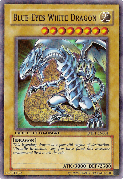 Blue-Eyes White Dragon [DTP1-EN001] Super Rare | Jomio and Rueliete's Cards and Comics