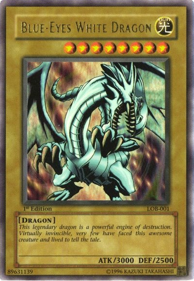 Blue-Eyes White Dragon [LOB-001] Ultra Rare | Jomio and Rueliete's Cards and Comics