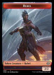 Rebel // Phyrexian Germ Double-Sided Token [Phyrexia: All Will Be One Commander Tokens] | Jomio and Rueliete's Cards and Comics
